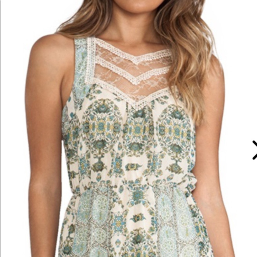 Free People Printed Moroccan Dress-Ivory Combo